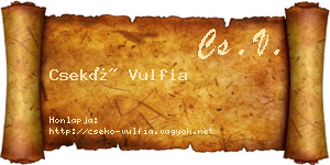 Csekő Vulfia névjegykártya